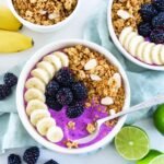 Mixed Berry Lime Smoothie Bowl with Banana and Granola