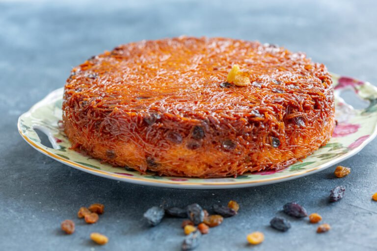 Caramelized Apple and Cranberry Kugel