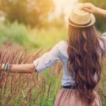 Beauty young girl outdoors enjoying nature